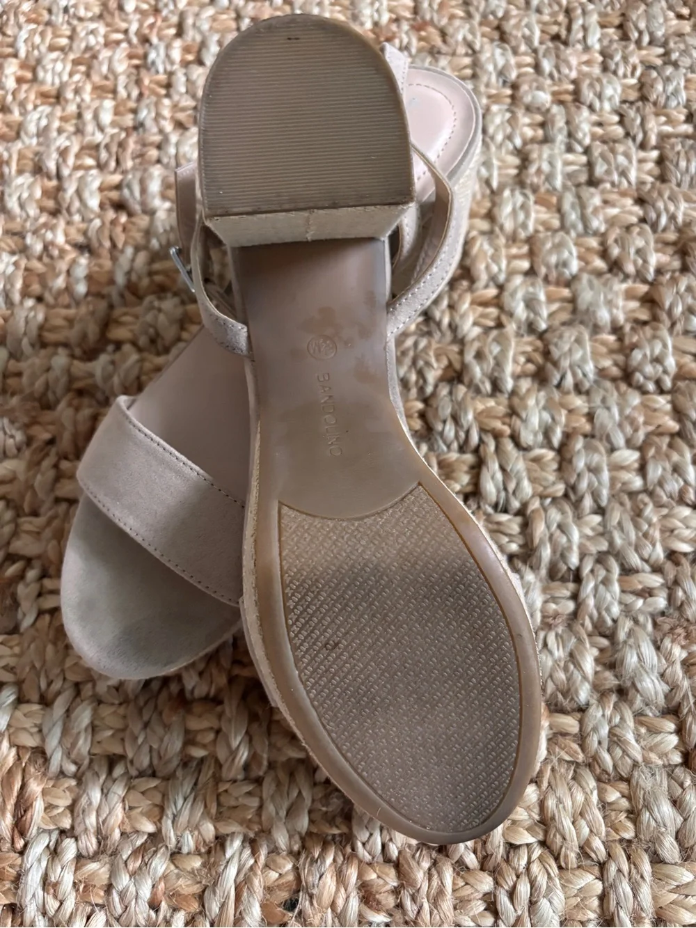 Bandolino Taupe Platform Espadrille Block Heel Sandals